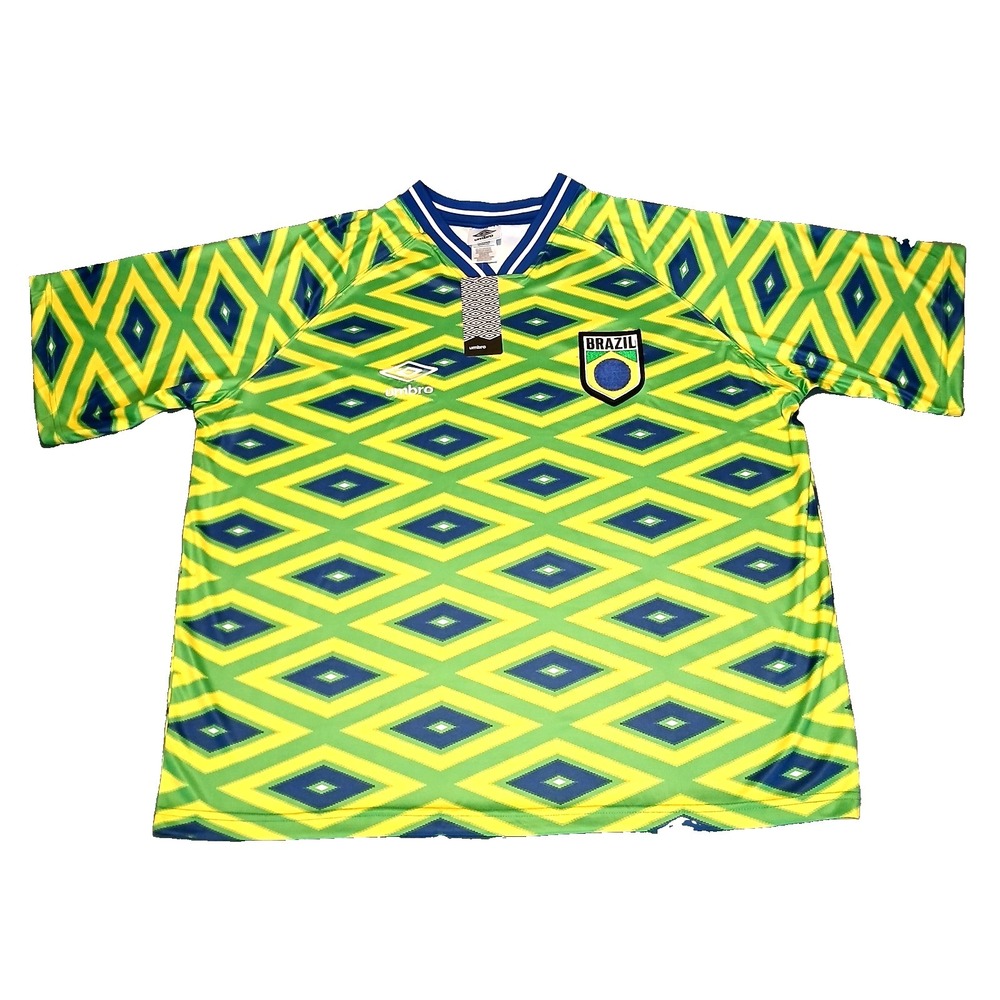 Umbro Shirt Brazil Soccer Jersey Geometric Men's Size L World Cup‎ 2026 Football
